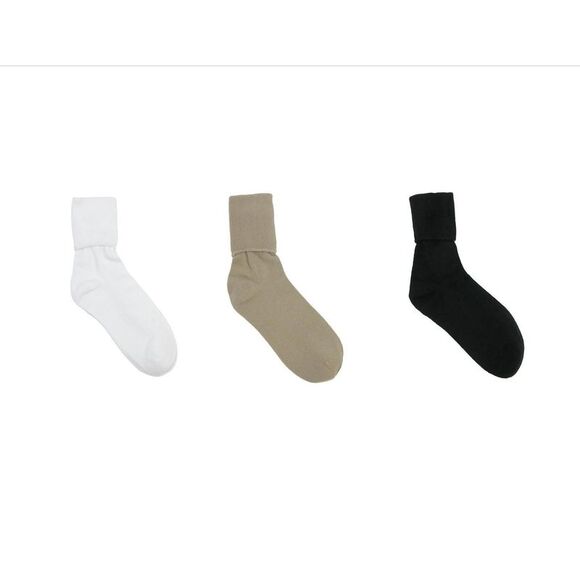 Jefferies Socks Women's Organic Cotton Turn Cuff Sock (Pack of 3) - Picture 1 of 1
